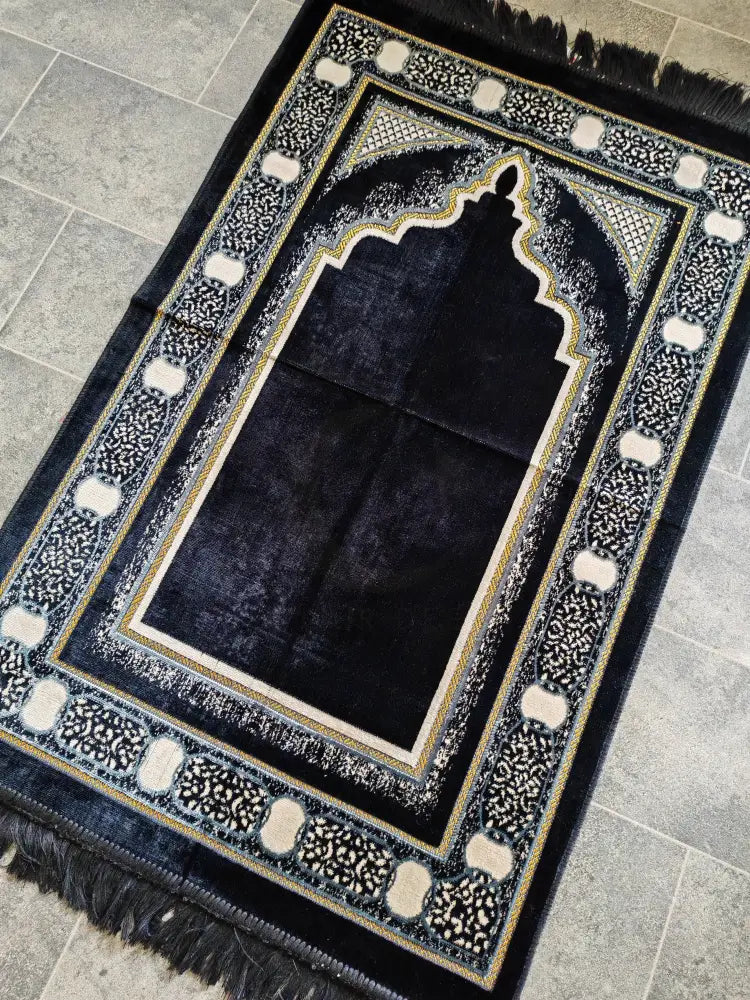 Adult Prayer Mat (Black & Gold)