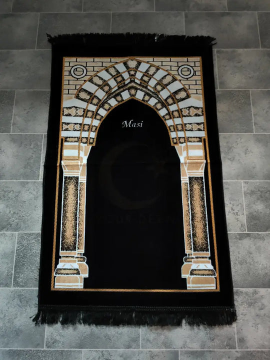 Adult Prayer Mat (Black & Gold)
