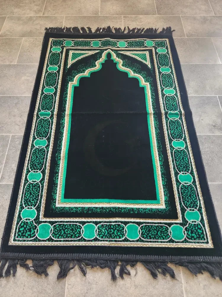 Adult Prayer Mat (Black & Green)
