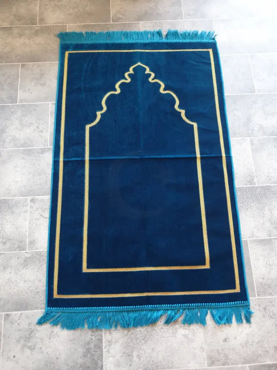 Adult Prayer Mat (Blue & Gold)