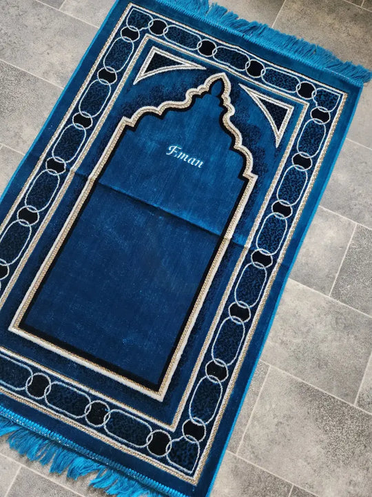 Adult Prayer Mat (Blue & Gold)