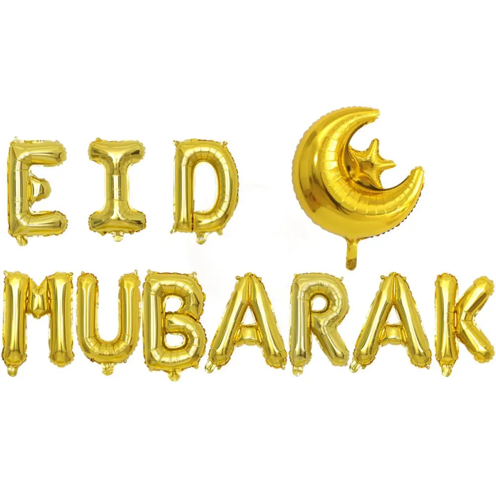 Eid Mubarak Foil Balloon Set - Gold