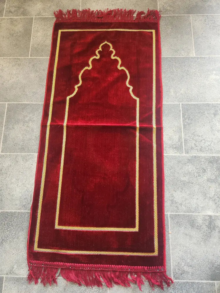 Personalised Kids Prayer Mat (Red & Gold)