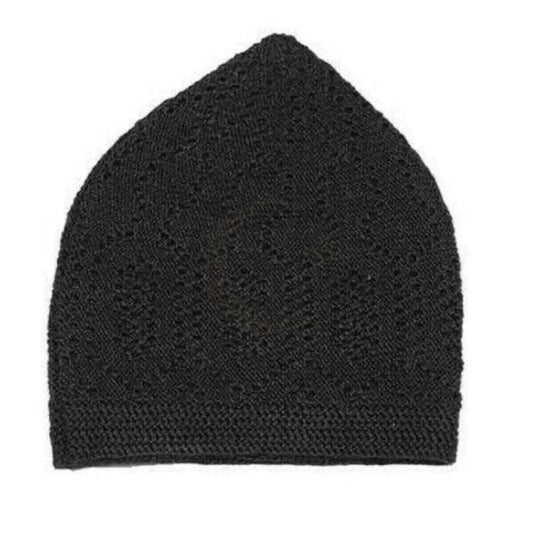 Kufi Prayer Cap Hat - One Size - Black