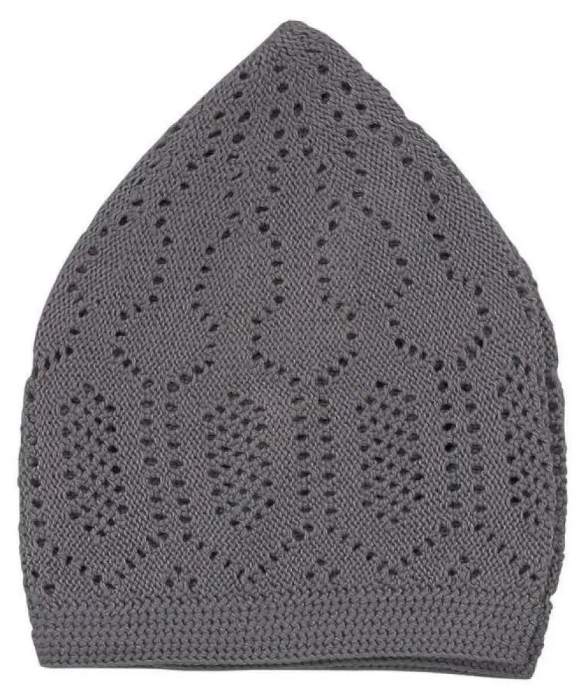 Kufi Prayer Cap Hat - One Size - Grey