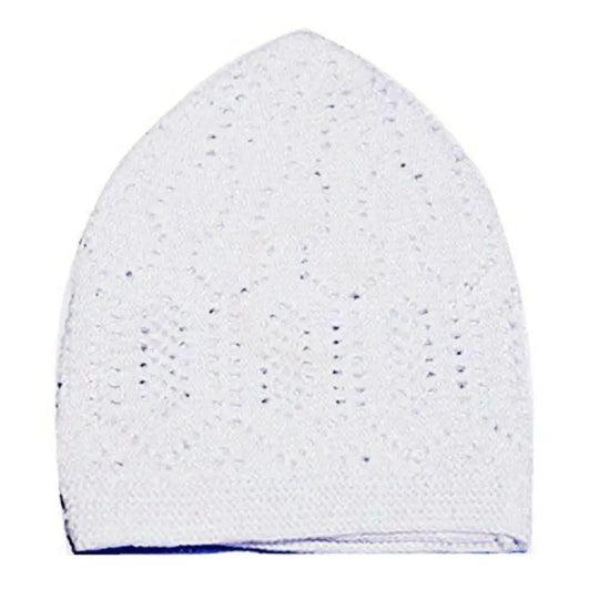 Kufi Prayer Cap Hat - One Size - White