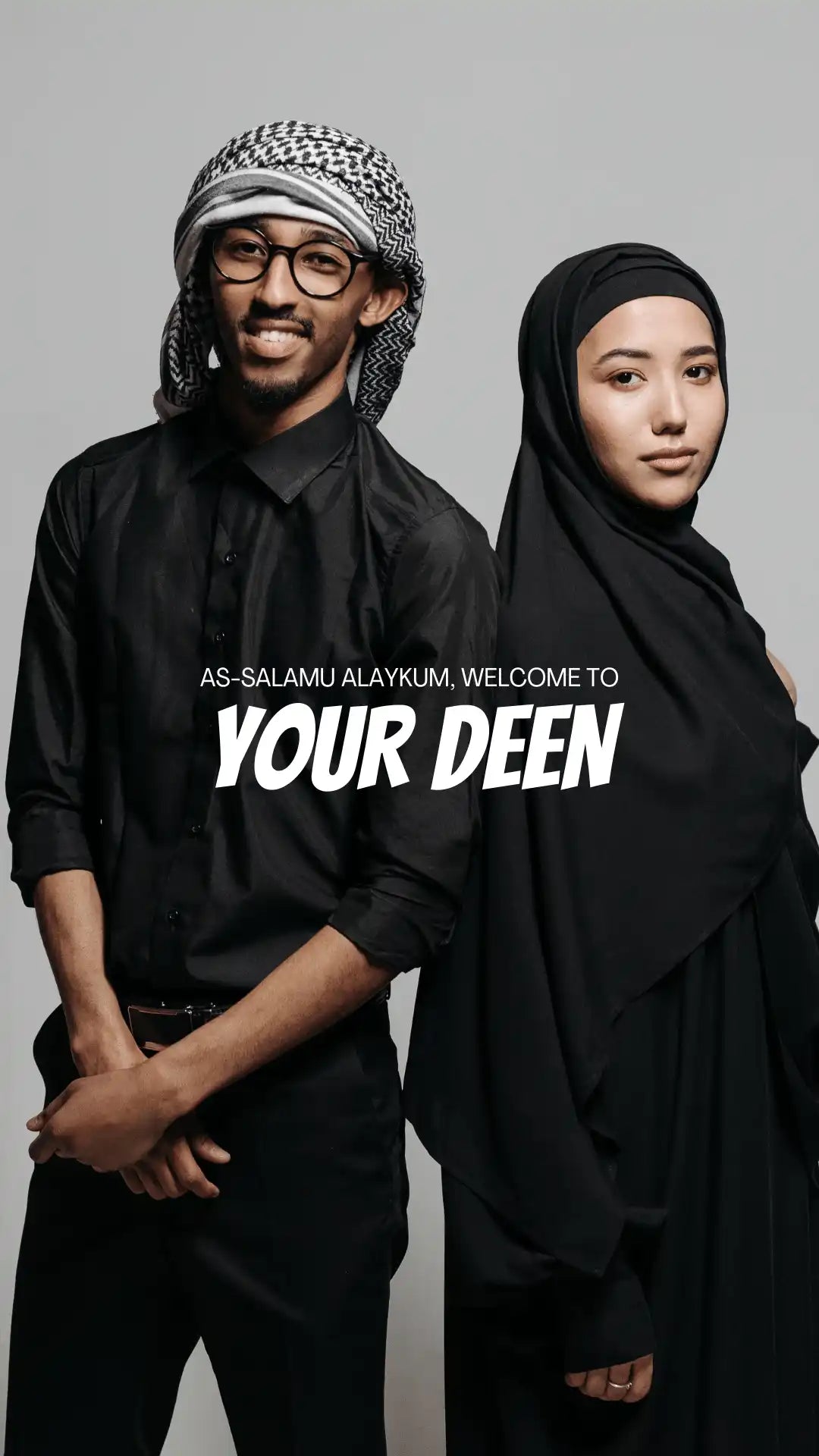 Muslim couple in traditional attire.