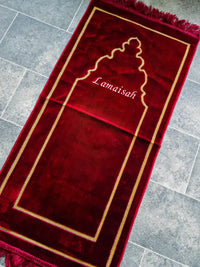 Personalised Kids Prayer Mat (Red & Gold)