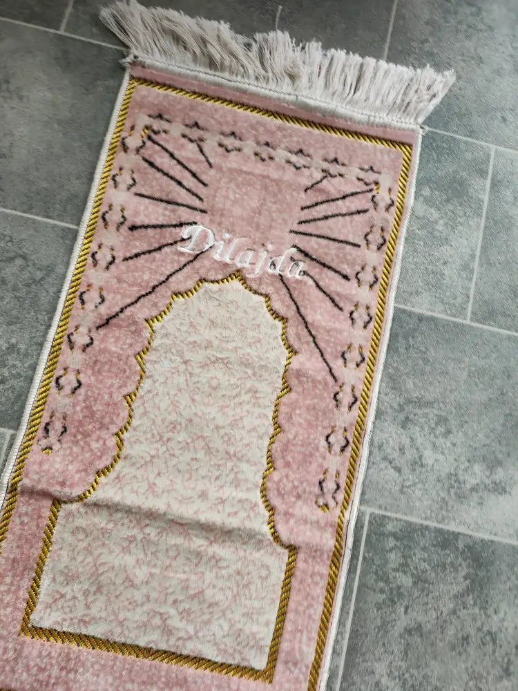 Personalised Small Baby/Toddler Prayer Mat (Pink)