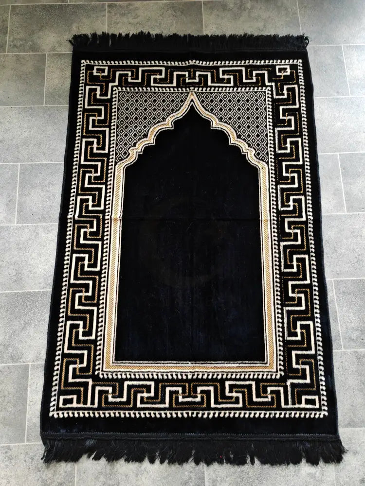 XL Adult Prayer Mat (Black & Gold)